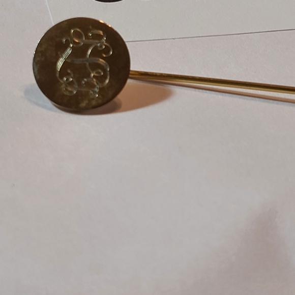 Gold Monogrammed Stick Pin Old Fashion HAT PIN - Picture 6 of 6